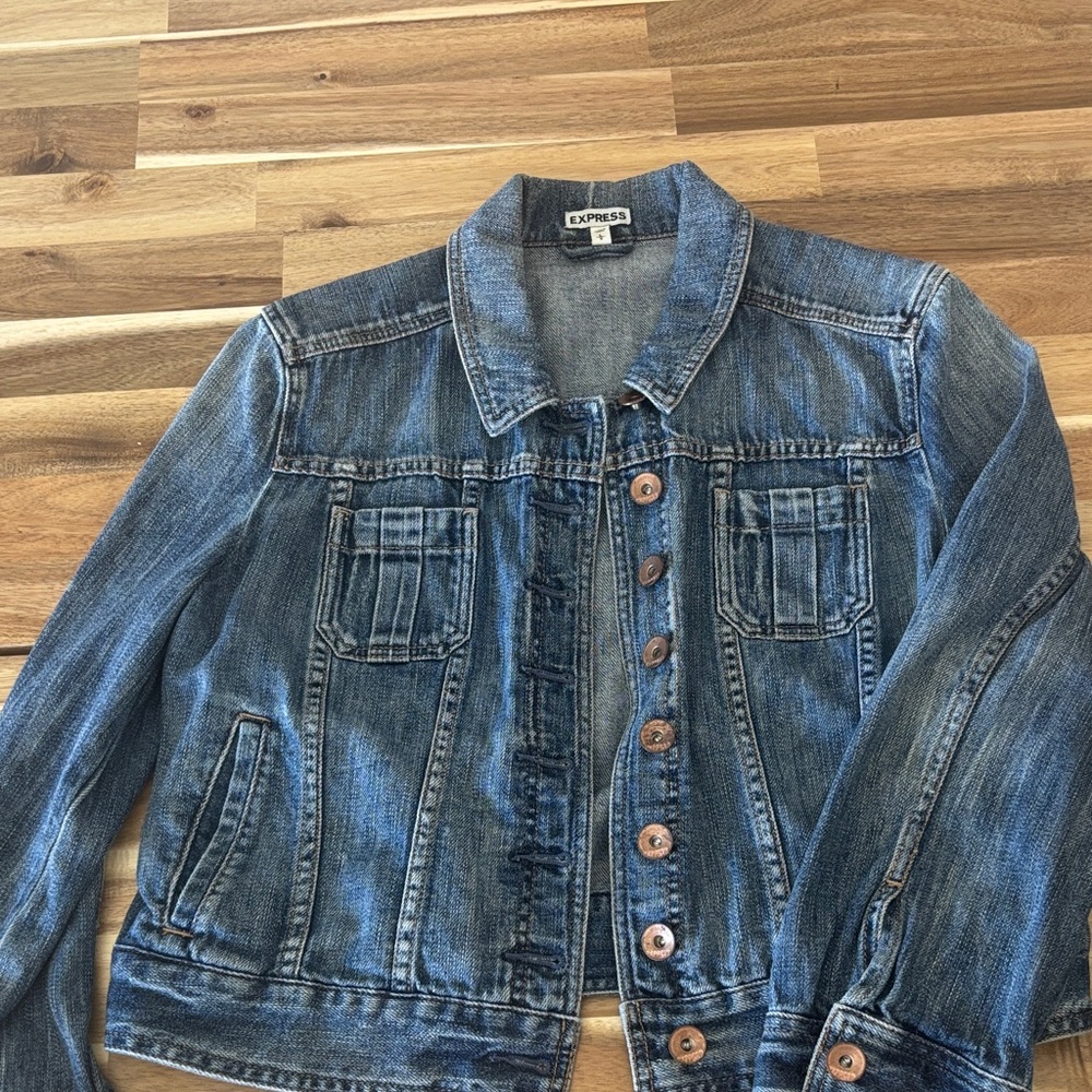 Express Women's Dark Blue Jean Jacket